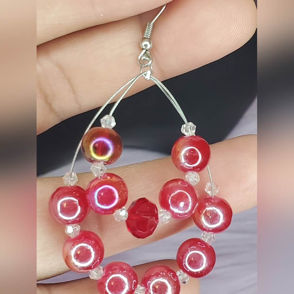 Handmade Beaded drop dangle earrings